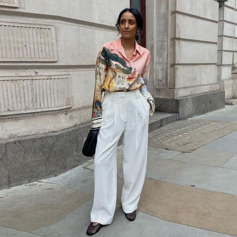 Women's Casual Style Printing Lapel Breasted Shirt Shorts Suit