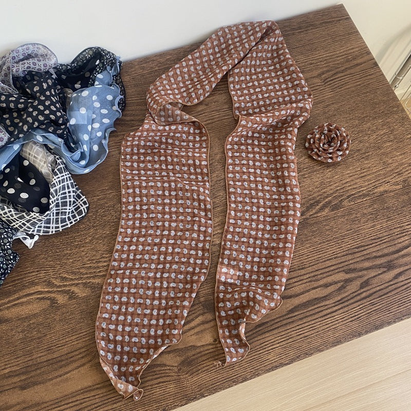 Removable Retro Affordable Luxury Dignified Flowers Silk Scarf