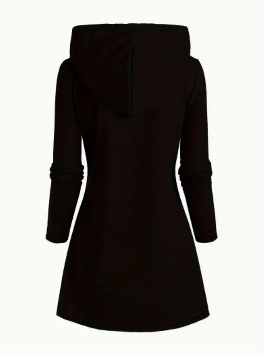 Women's Casual Letter Print Hoodie With Cross-Front Design