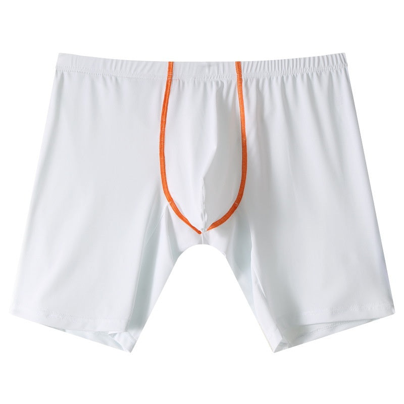 Lengthened Underwear Ice Silk Sexy Men's Boxers Mid-waist U Convex Sexy Quick-drying