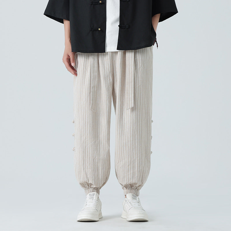 Summer Quality Linen Pants Chinese Style Men's Fashion