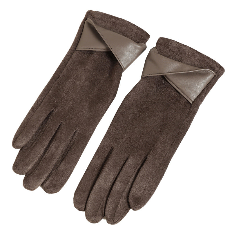 Women's Fleece-lined Warm Graceful Bow Gloves