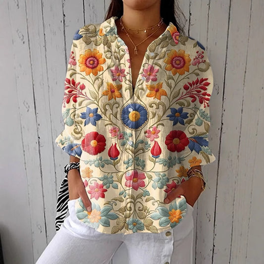 Women's Long Sleeved 3D Printed Shirt