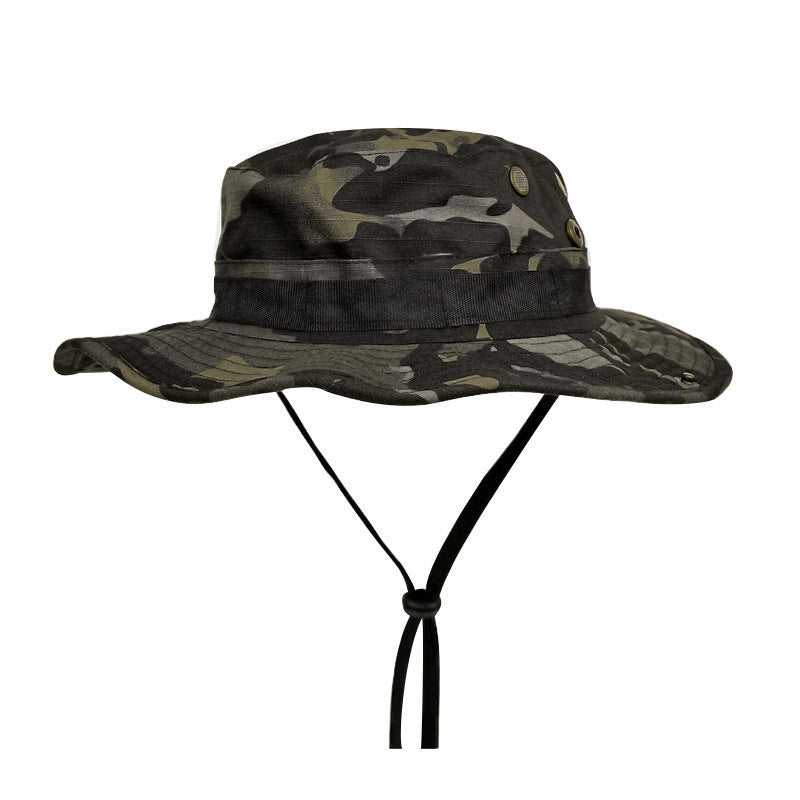 Camouflage Boonie Hat Round Edge Sun-proof Bucket Hat