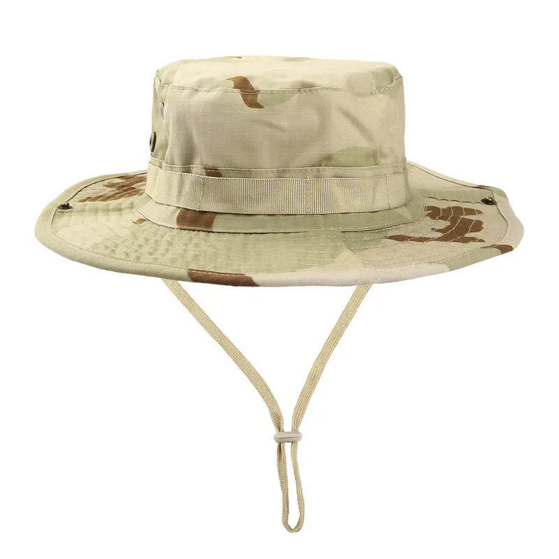 Camouflage Boonie Hat Round Edge Sun-proof Bucket Hat