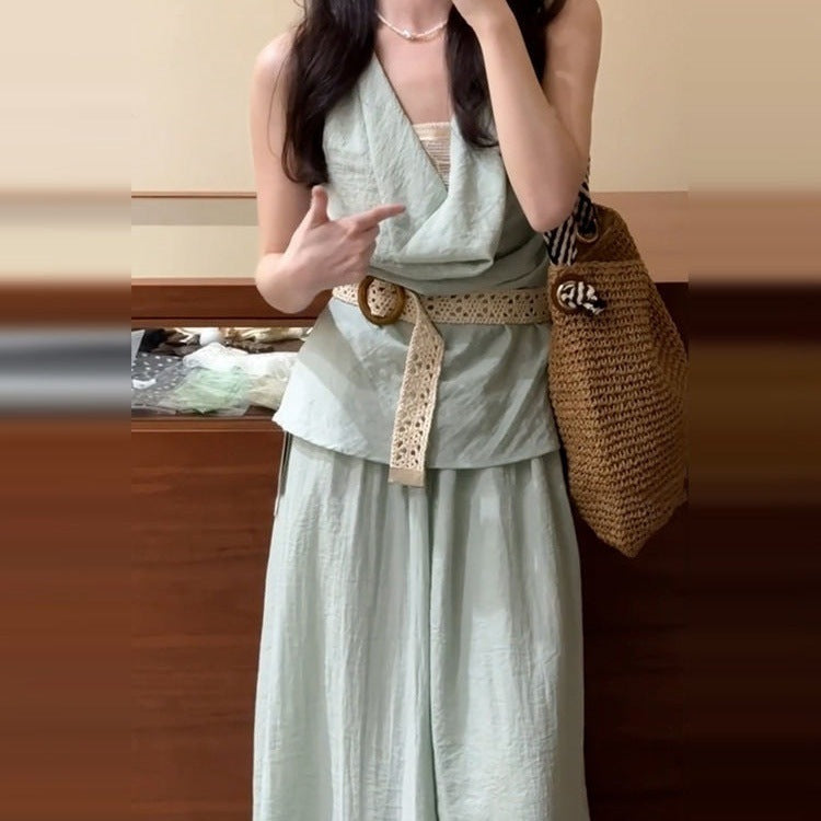 Very Beautiful And Beautiful Tight Waist Vest Dress