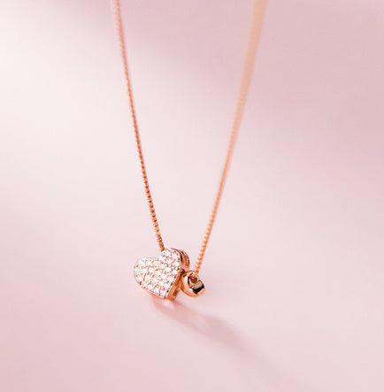 Double Love Necklace For Women Light Luxury Minority Simple Design