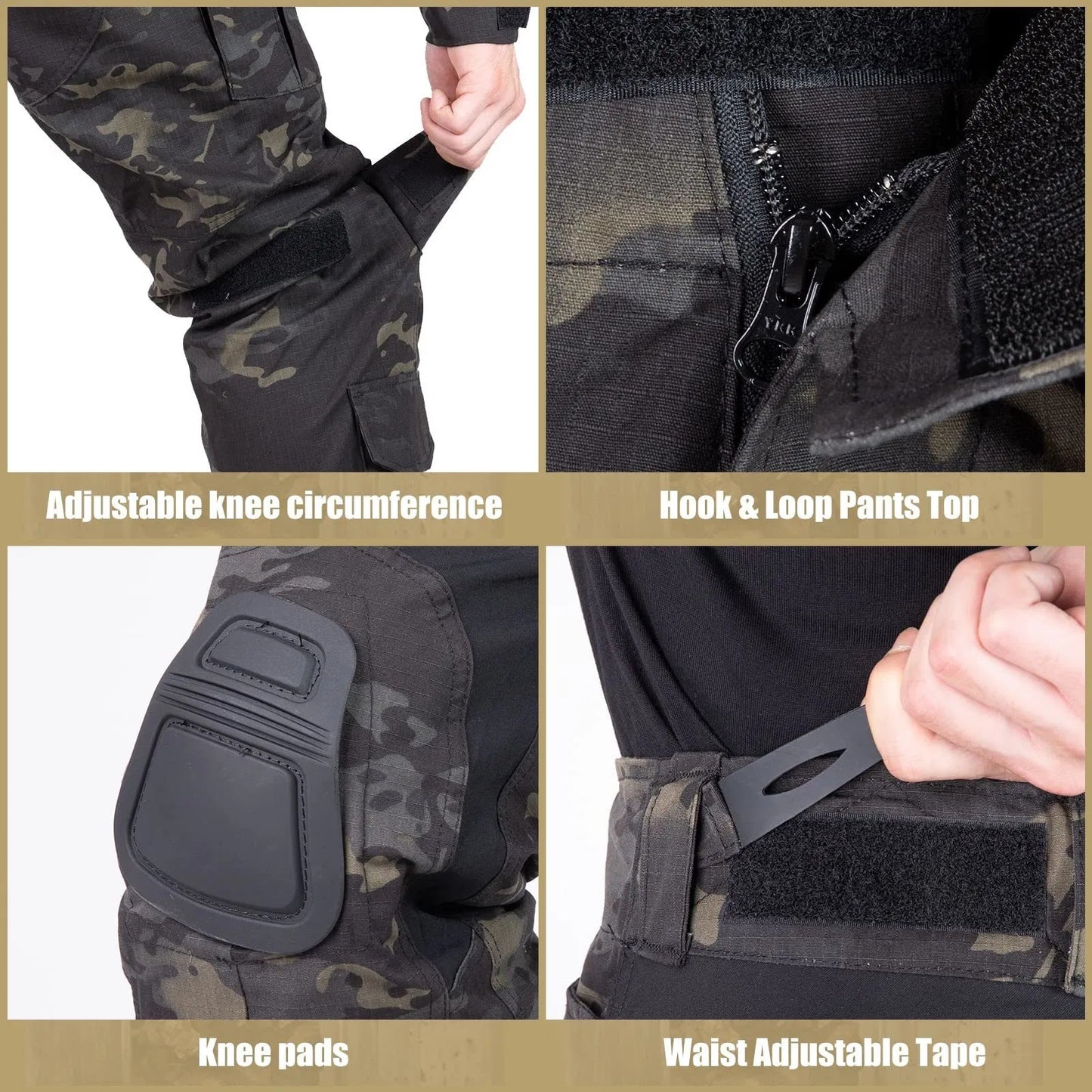 VOTAGOO G3 Combat Pants With Knee Pads Tactical Military Trousers Hunting Multicam Pants For Men Rip-Stop Airsoft Gear