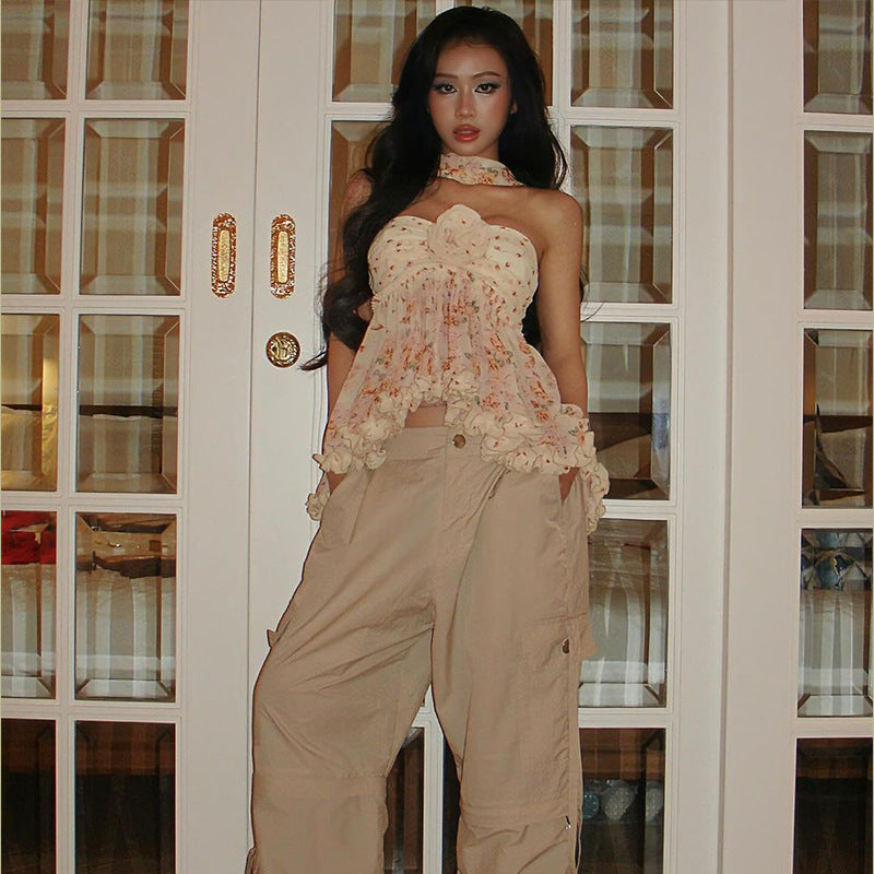 Women's Floral Chiffon Top Tube Loose Vest