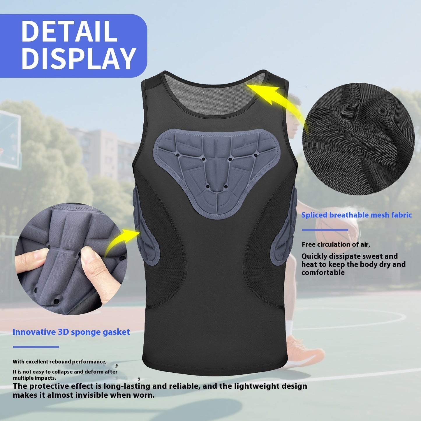 Basketball Anti-collision Tight Vest Men's Professional Sports Football Rib Protective Gear