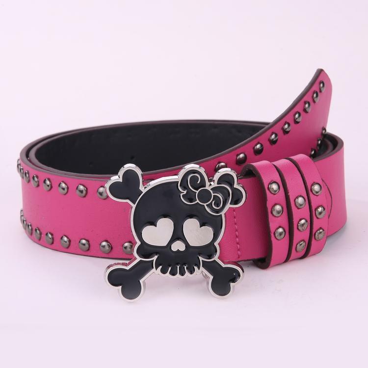 Belt Female Skull Wide Waist Seal Rivet Y2g Hot Girl Belt Men And Women