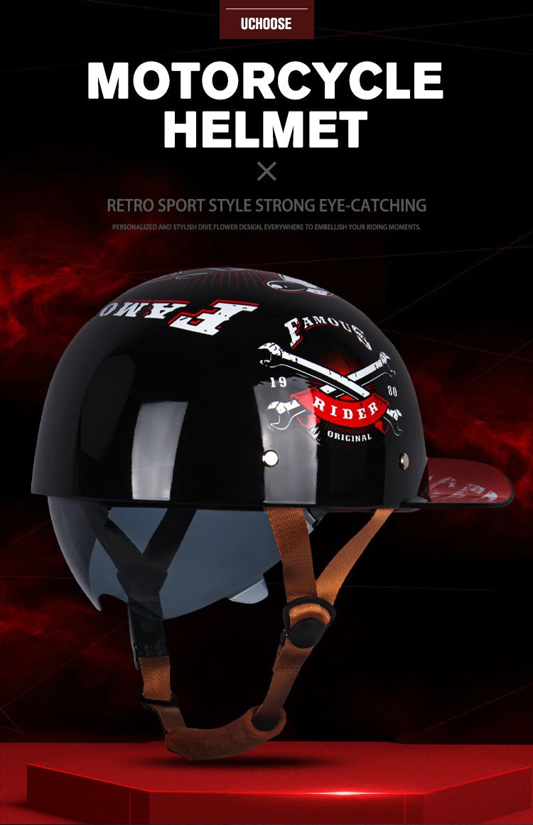 Creative Printed Retro Home Motorcycle Helmet