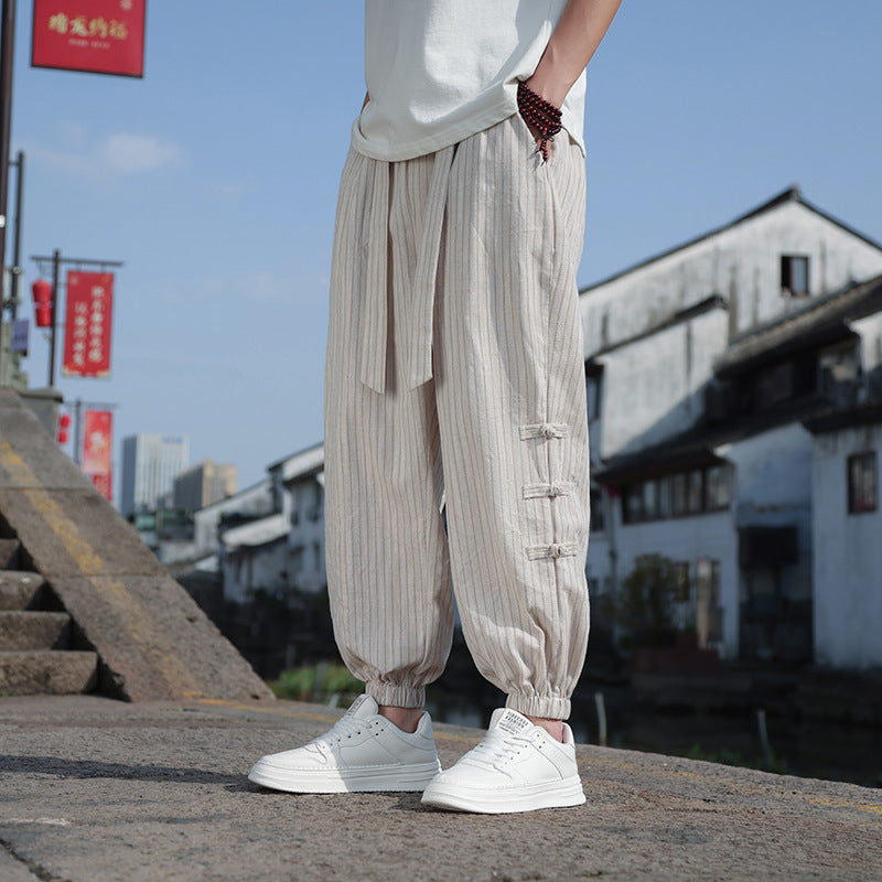 Summer Quality Linen Pants Chinese Style Men's Fashion