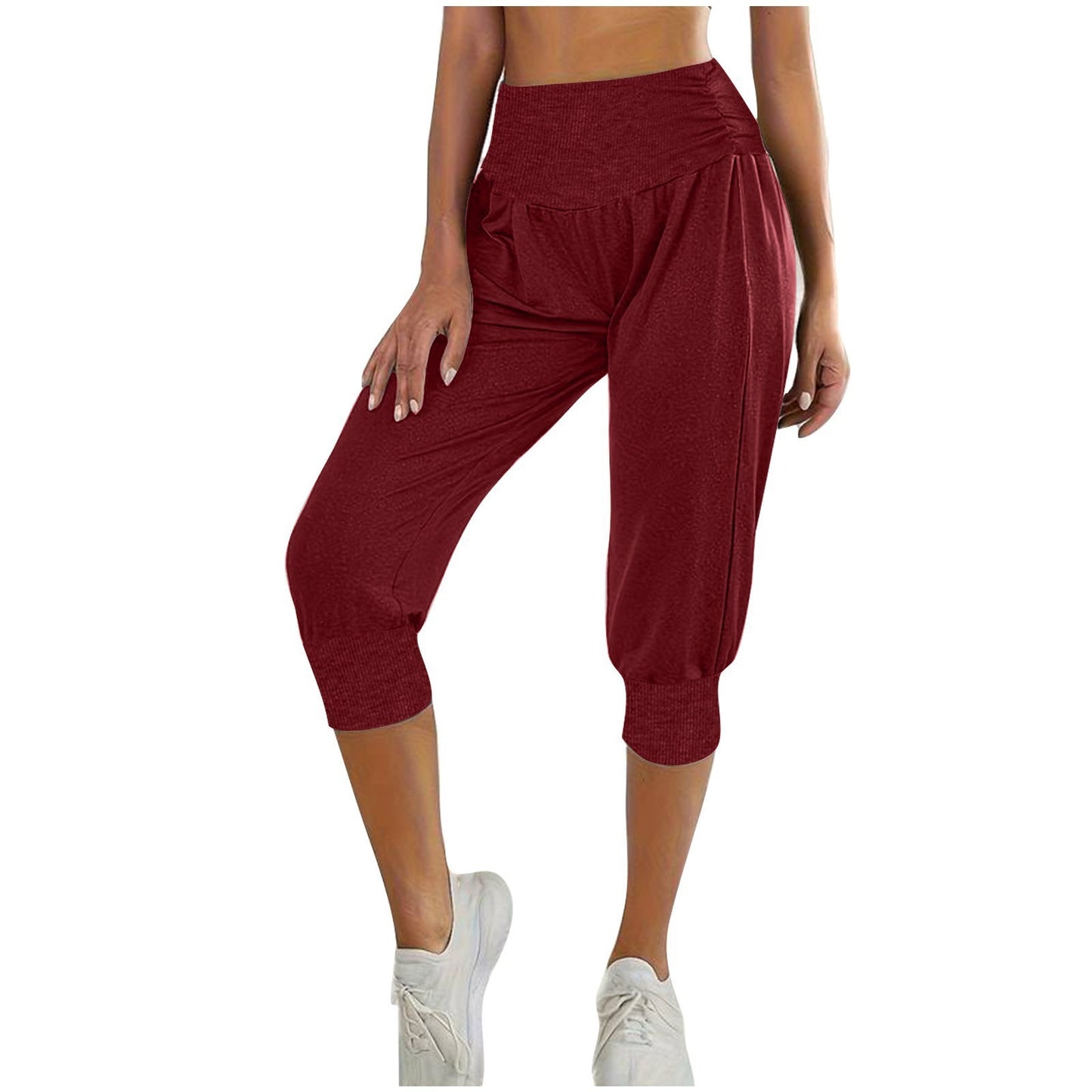 Women's Home Casual Pants High Waist Temperament Ankle-tied Harem Pants
