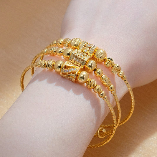 Round Spherical African Arabic Gold Women's Bracelet
