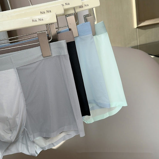 Ultra-thin Nude Color Feel Cool Honeycomb Crotch Antibacterial Seamless Men's Boxers
