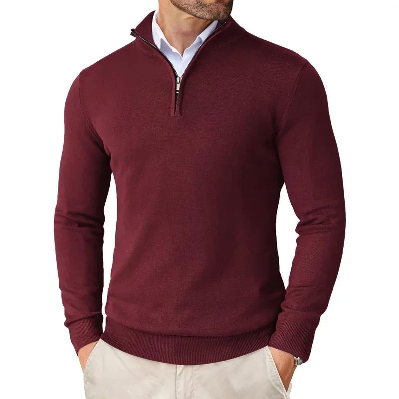 Autumn Men's Season Zipper Sweater Ultra-thin Lightweight