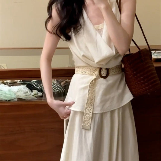 Very Beautiful And Beautiful Tight Waist Vest Dress