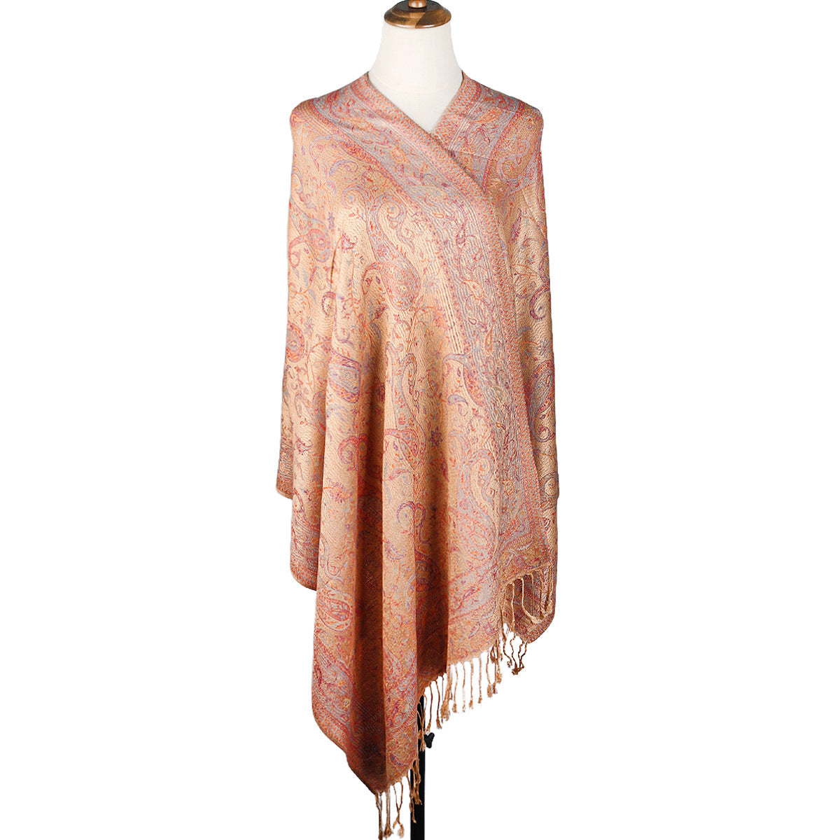 European And American Popular Ethnic Style Cashew Pattern Jacquard Tassel Scarf For Women