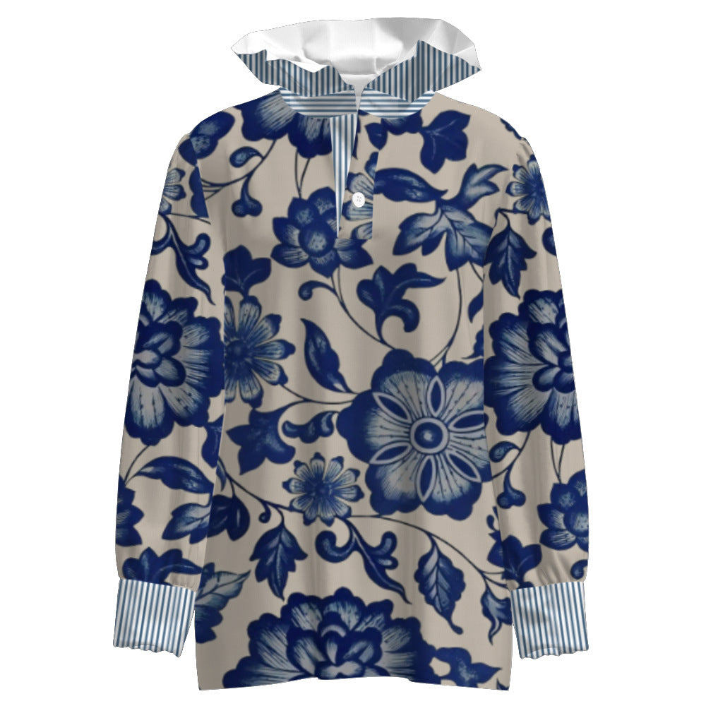 Women's Stringy Selvedge Stand Collar Shirt 3D Printing