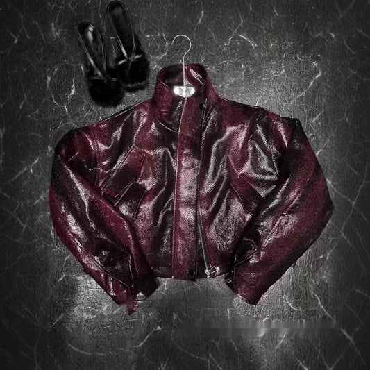 Leather Coat Quilted To Keep Warm Coat