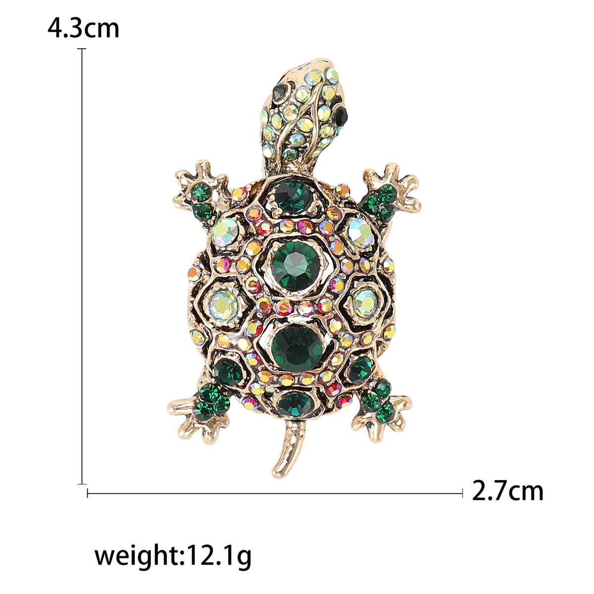 Fashion Retro Rhinestone Turtle Brooch Creative