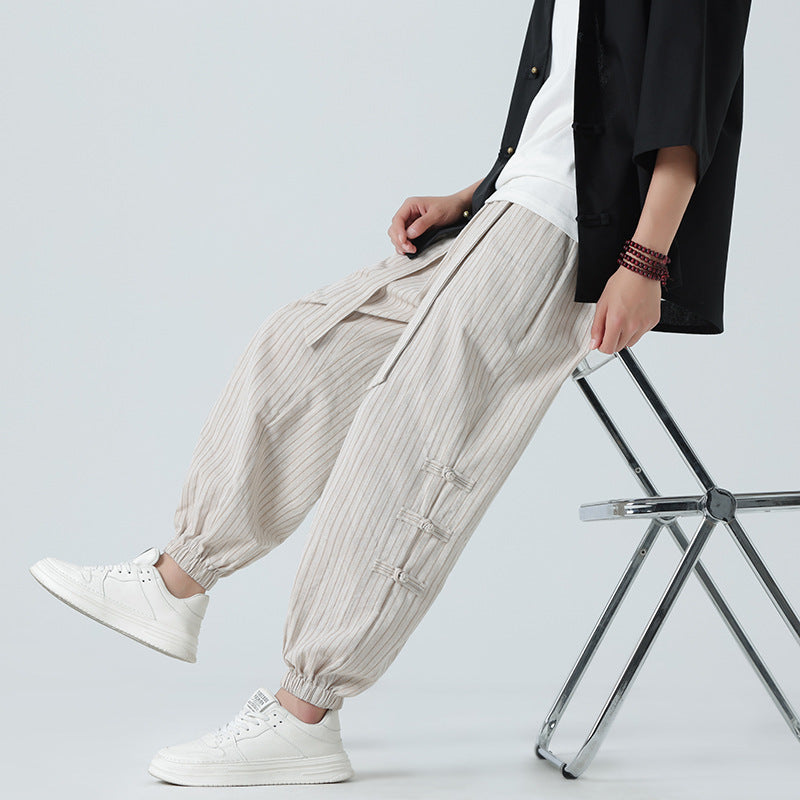Summer Quality Linen Pants Chinese Style Men's Fashion