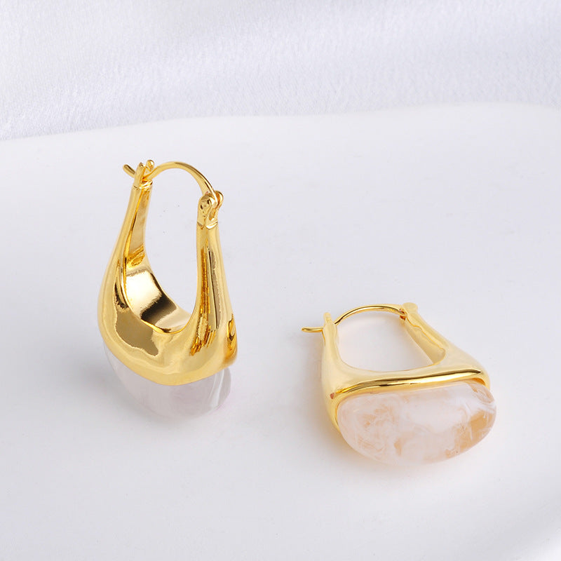 Retro Affordable Luxury High-grade Maillard Amber Earrings