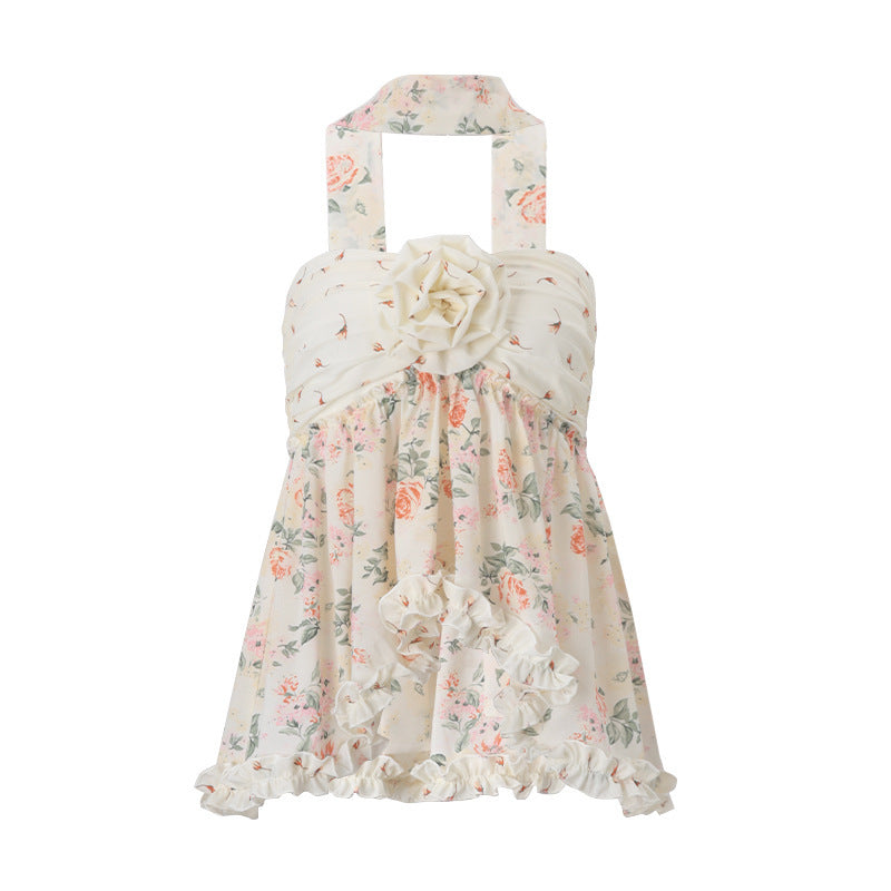 Women's Floral Chiffon Top Tube Loose Vest