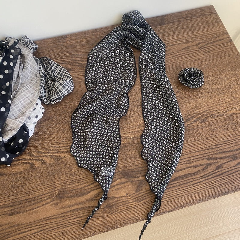 Removable Retro Affordable Luxury Dignified Flowers Silk Scarf