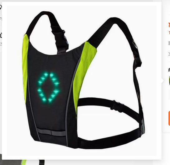USB Rechargeable Reflective Vest Backpack with LED Turn Signal Light Remote Control Outdoor Sport Safety Bag Gear for Cycling