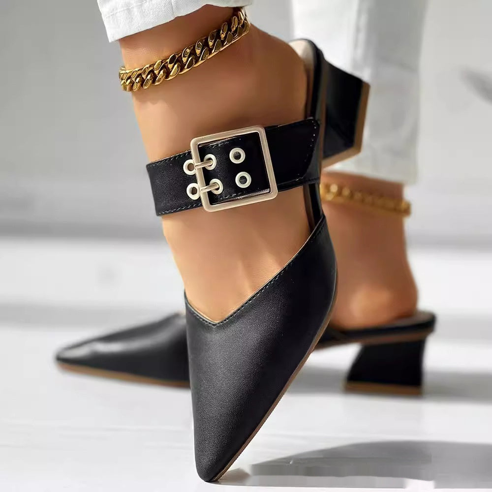 All-matching Beach Flat Casual Buckle Slippers