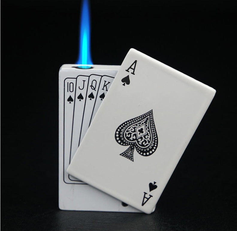 Poker Card Metal Windproof Straight Forward Creative Personalized Lighter