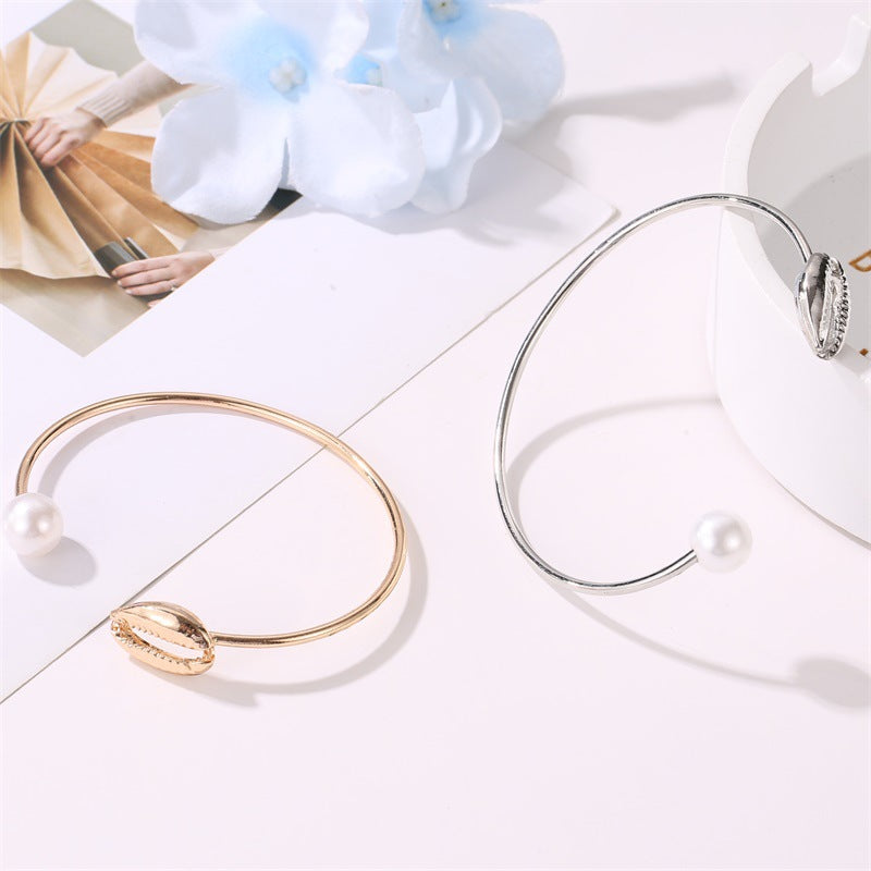 Simple Temperamental All-match Pearl Opening Bracelet