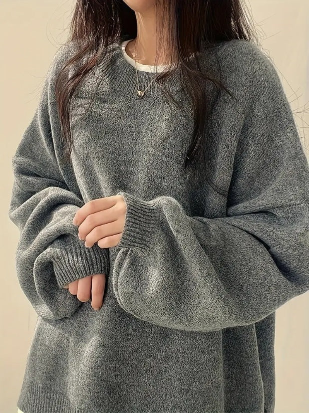 Idle Style Retro Crew Neck Pullover Sweater