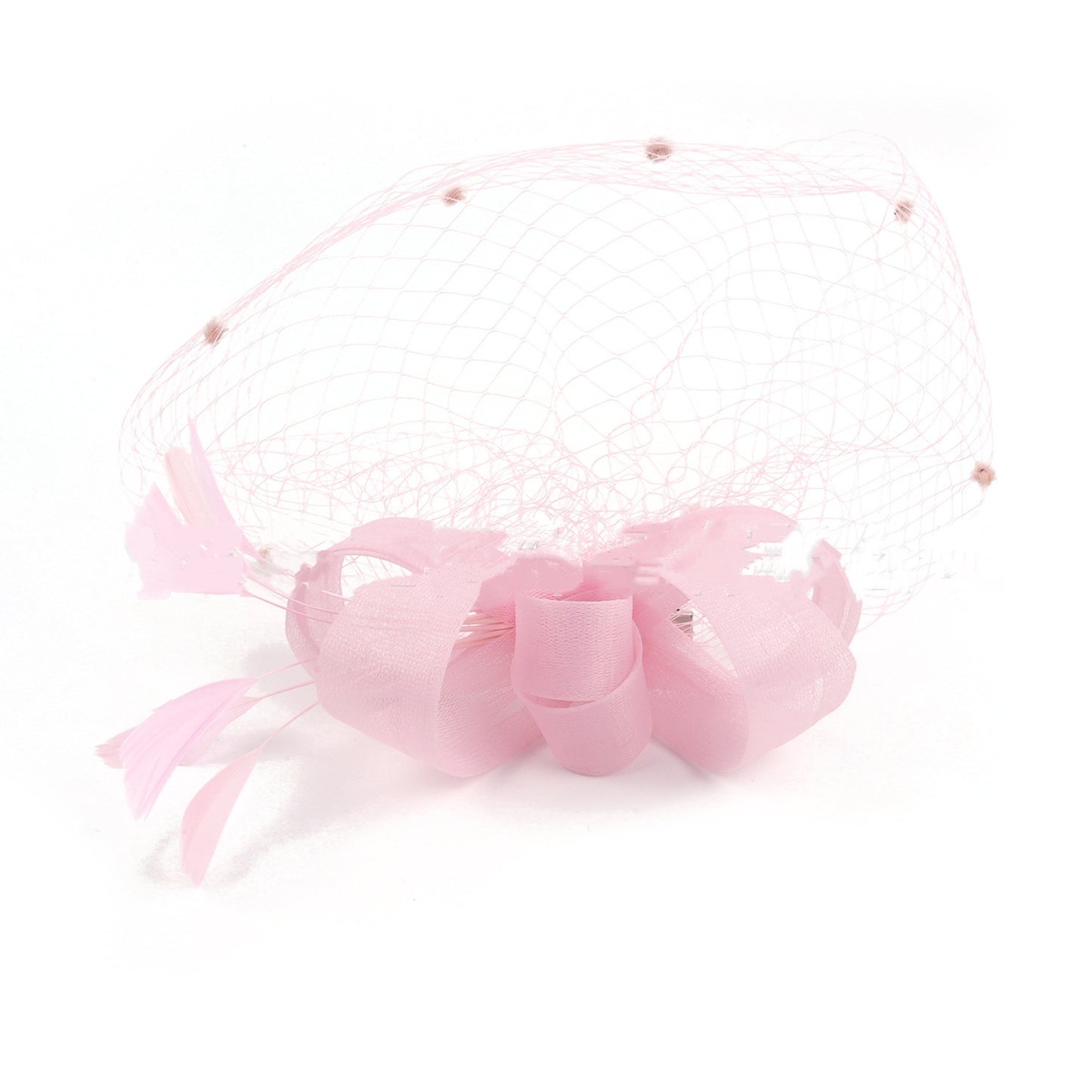 Bride Veil Hair Bow Top Hat Headdress Flower Cover Face Mesh Head