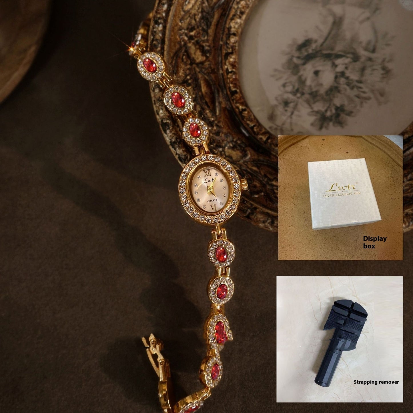 Women's Mid-ancient Oval Colorful Treasure Rainbow Light Luxury Watch