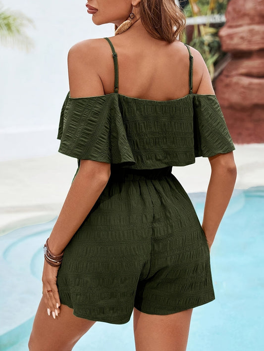 Elegant Solid Color Off-the-shoulder Jumpsuit