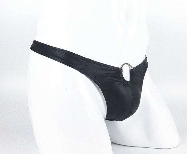 Men's Sexy U-type Convex Design Briefs Patent Leather