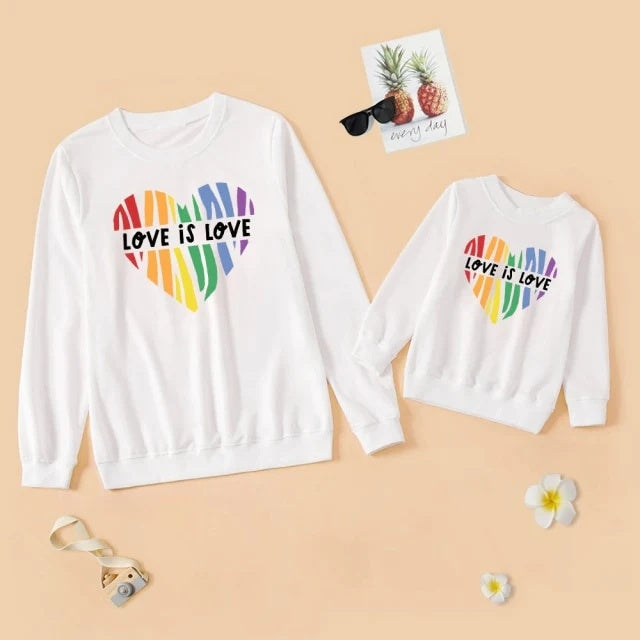 Letter Printed Parent-child Sweater Mother And Daughter Matching Clothes Three Colors