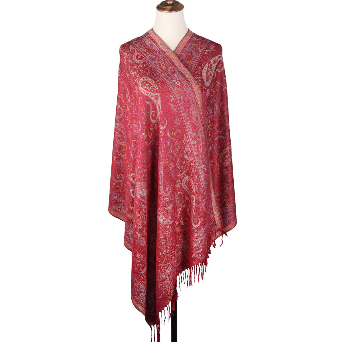 European And American Popular Ethnic Style Cashew Pattern Jacquard Tassel Scarf For Women