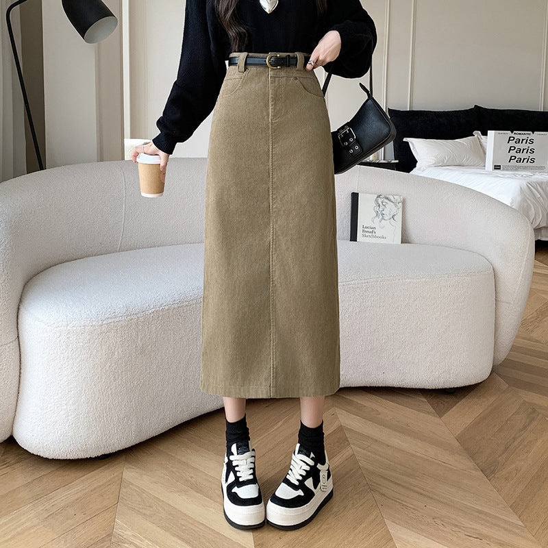 Skirt Retro High Waist A- Line Sheath Straight Skirt