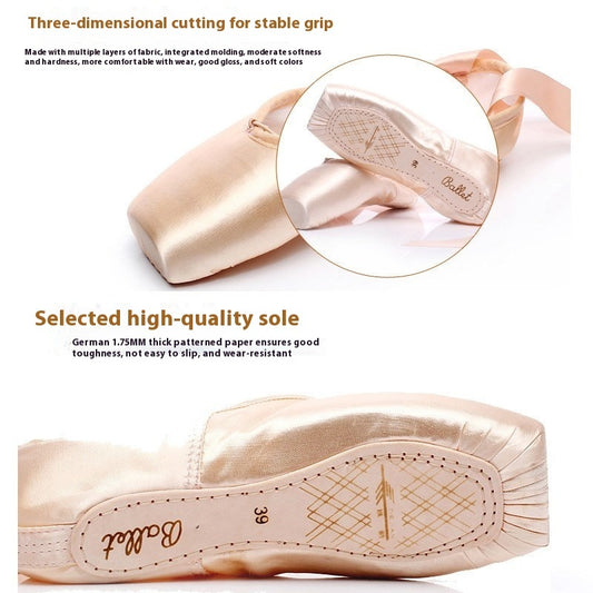 Lace-up Satin Dancing Flat Practice Shoes