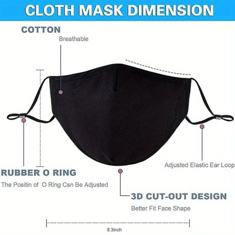 3-piece Set-Cotton Reusable And Adjustable Mask With Filter Bag