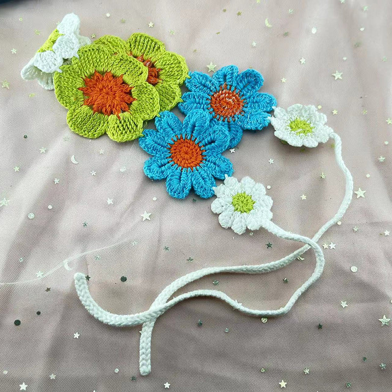 Embroidered Hair Band Sweet Flowers Headdress