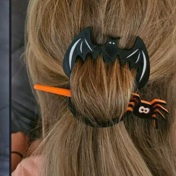 Halloween Barrettes Witch Bat Hairpin