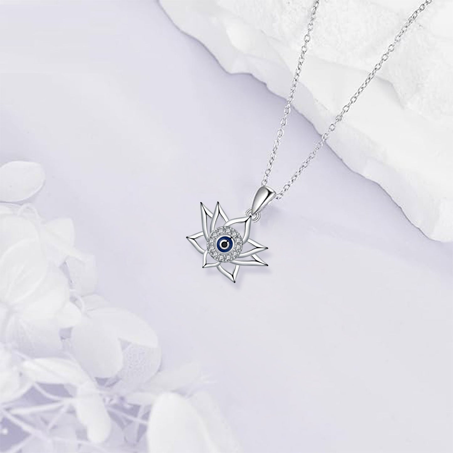 Vintage Lotus Bottom Devil's Eye Necklace