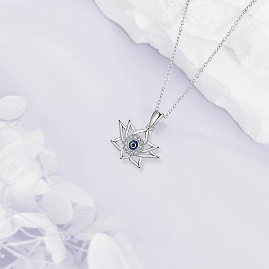 Vintage Lotus Bottom Devil's Eye Necklace