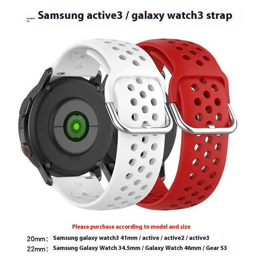 Silicone Watch Strap Porous Straight Buckle