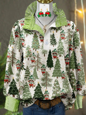 Women's Stringy Selvedge Stand Collar Shirt 3D Printing